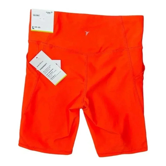 NEW Old Navy Active Girl’s Large Orange High-Waist Biker Shorts‎ Activewear NWT - Picture 2 of 5
